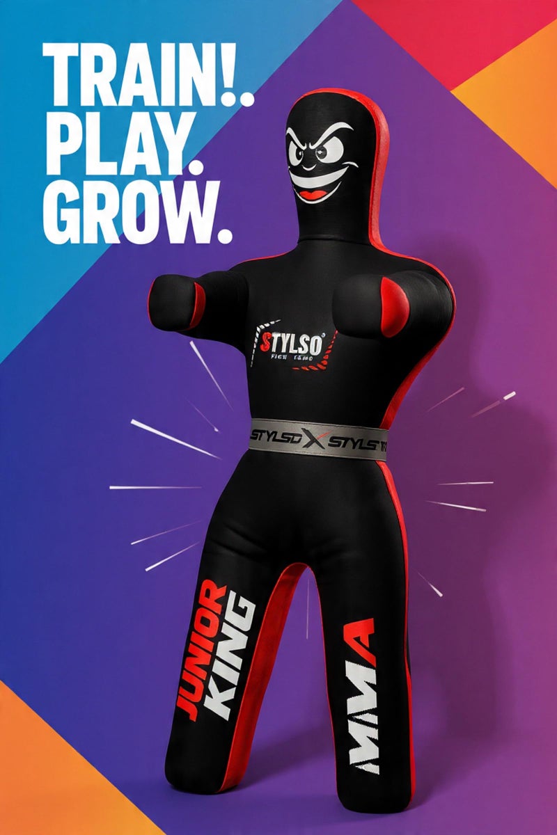 Stylso Un-Filled Wrestling Dummy for Kids â€“ Youth Grappling Dummies BJJ, MMA, Jiu Jitsu & Judo Training Partner â€“ Durable Martial Arts Practice Buddy (Black, 4ft / 48 Inches) - Image 5